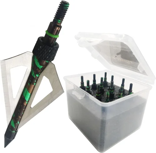 Miniatura 10 de Cabezas de caza con 3 cuchillas para tiro con arco, 100 o 125, grano, 12 unidades, puntas de flecha atornilladas, compatibles con arcos Rojo