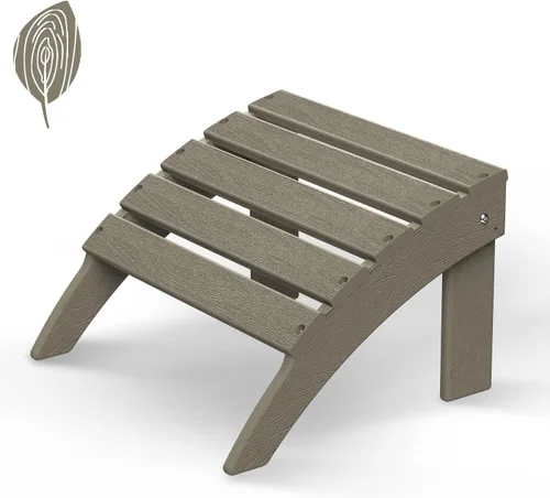 Miniatura 9 de GREENVINES Adirondack-Ottoman Plástico HDPE Reposapiés para exteriores Todo tipo de clima Reposapiés Taburete para pies Negro para Agua