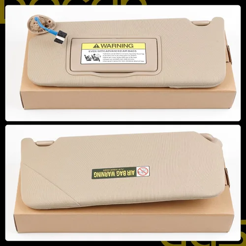 Miniatura 6 de Dasbecan Parasol para el lado izquierdo del conductor beige con luz compatible con Honda Accord 2008-2017, reemplaza # 83280-TA5-A51ZA