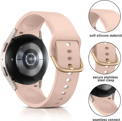 Miniatura 2 de Correas sin huecos compatibles con Samsung Galaxy Watch 7 6 5 4 FE 40mm 44mm/5 Pro 45mm/6 Classic 43mm 47mm/4 Classic 42mm 46mm, Correa de 20mm