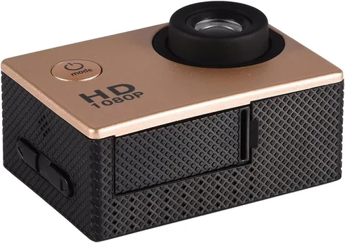 Miniatura 5 de Mini cámara deportiva, 2 pulgadas, 1080P, pantalla LCD completa, cámara de acción 4K 98.4 ft con mini videocámara accesorios de montaje, soporte, oro
