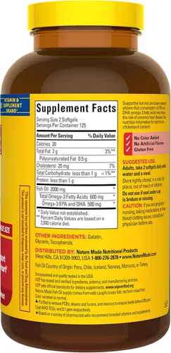 Miniatura 7 de Nature Made - Suplementos de aceite de pescado Omega 3, 2000 mg por porción en cápsulas blandas, aceite de pescado Omega 3 para el apoyo a la salud