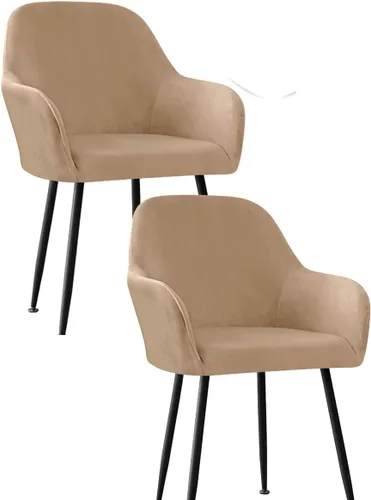 Miniatura 15 de Fundas protectoras de terciopelo elástico para sillas de comedor con brazos y respaldo curvado pequeño, juego de 6/4/2 para cocina, oficina, hogar