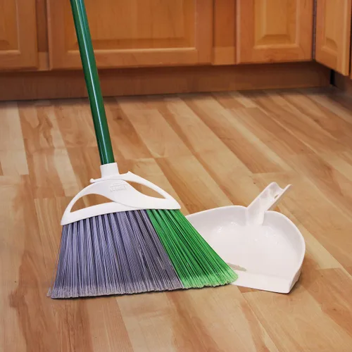 Miniatura 5 de Libman Commercial 206 - Escoba angular de precisión con bandeja para el polvo, mango de acero, 11 pulgadas de ancho, verde y blanco (paquete de 4)