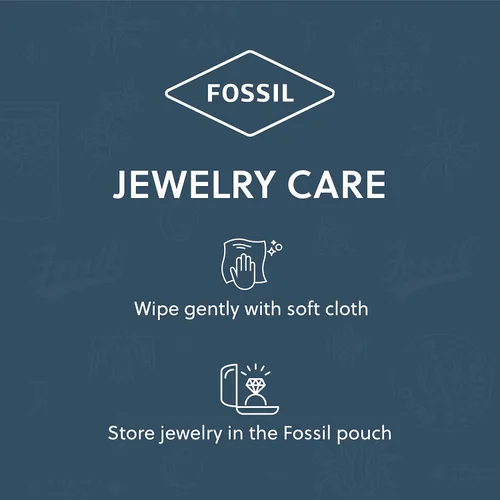 Miniatura 5 de Fossil - Collar de cadena con dije de acero inoxidable grabado y enchapado para mujer