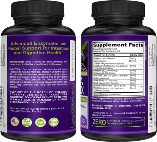 Miniatura 6 de Potent Garden Candida Complex - Mezcla de orégano y ácido caprílico, complejo de equilibrio de flora intestinal, salud intestinal y apoyo