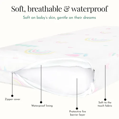 Miniatura 6 de Dream On Me Over The Rainbow - Colchón para cuna y niño pequeño, certificado Greenguard Gold y BSA, con funda extraíble resistente al agua