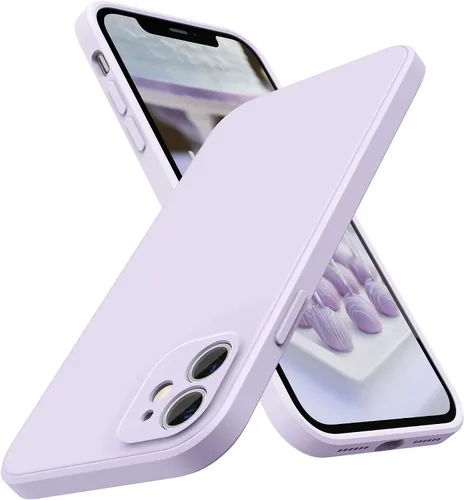 Miniatura 25 de SURPHY Diseño para iPhone 11 con protección de cámara, diseño delgado de borde recto, funda de silicona líquida para iPhone 11 de 6.1 pulgadas, negro