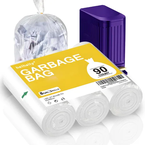 Miniatura 19 de Bolsas de basura pequeñas de 4 galones, bolsas de basura para baño, cocina, oficina, forros transparentes para cestas de basura para arena de gatos