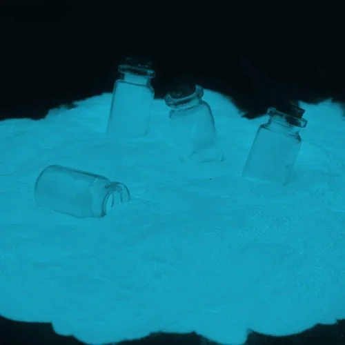 Miniatura 3 de Pigmento que brilla en la oscuridad, Polvo fosforescente resplandeciente, 3.52 onzas (100 g), a base de agua (verde) (aguamarina-turquesa)