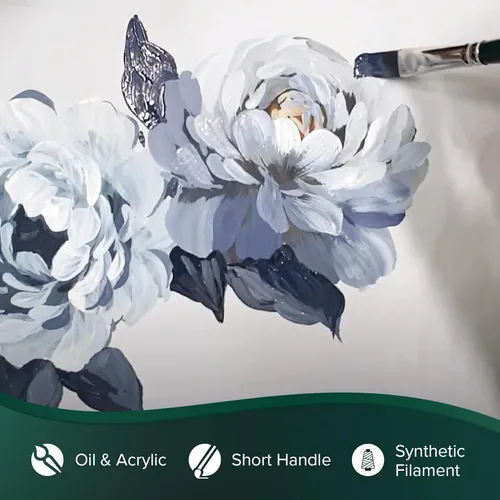 Miniatura 3 de Silver Brush Limited 2502S - Cepillo brillante satinado rubí para acrílicos fluidos y fluidos, tamaño 6, mango corto