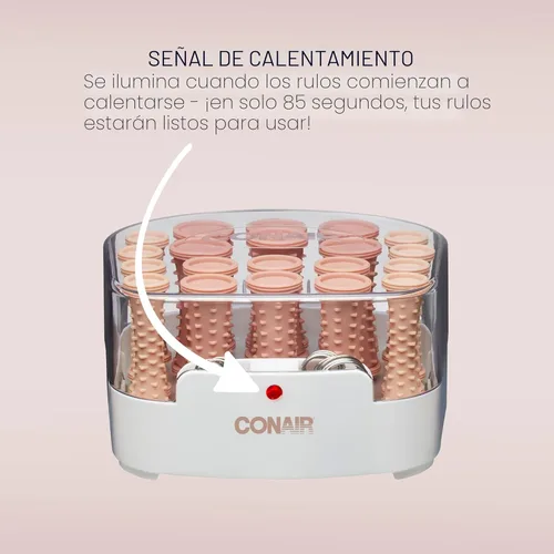 Miniatura 6 de Conair 20 ruleros compactos para cabello de distintos tamaños, Rosado Canela