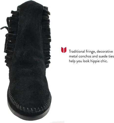 Miniatura 3 de Minnetonka Botas de suela dura de 2 botones para mujer, Marrón (Brown Suede), 0