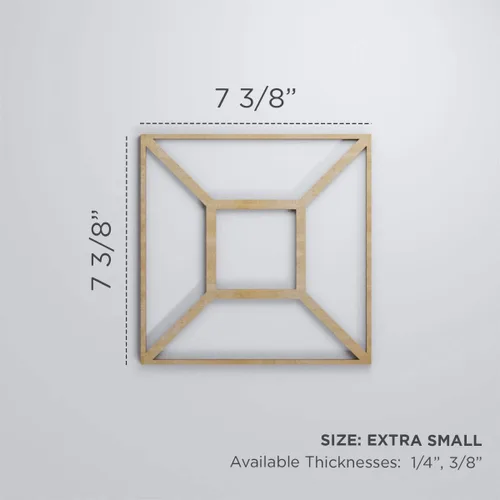Miniatura 2 de 7 3/8"W X 7 3/8"H Extra Pequeño Marion Decorativo Madera Calado Paneles De Pared, Nogal