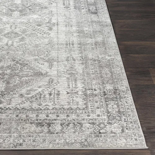 Miniatura 6 de Hauteloom Nelsonville - Alfombra tradicional bohemia para sala de estar, dormitorio, color gris, blanco, 6 pies 7 pulgadas x 9 pies
