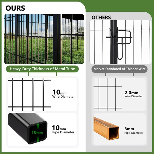 Miniatura 7 de Perrera grande de 10 x 10 x 6 pies para exteriores, resistente con techo impermeable, jaula de acero galvanizado antioxidante con puerta