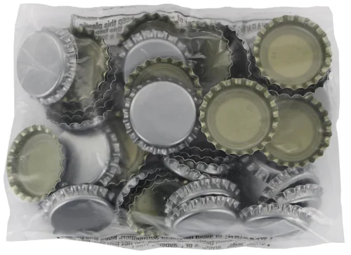 Miniatura 5 de 144 tapas de botellas de cerveza absorbentes de oxígeno, 1.024 in de tamaño estándar de EE. UU., tapas de corona plateadas para cerveza casera