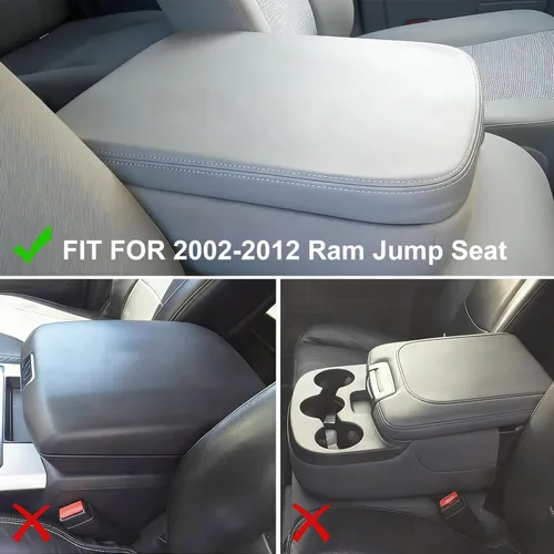 Miniatura 3 de AOMSAZTO Jumeat - Fundas de consola de asiento para Dodge Ram 1500 2002-2012, fundas para reposabrazos para Dodge Ram 1500, color negro