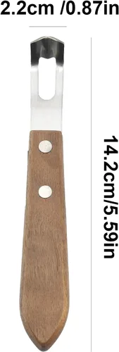 Miniatura 2 de Cuchillo de canal, herramienta de pelador de limón, pelador de madera y acero inoxidable, herramienta de pelador de cáscara de limón ultra afilada