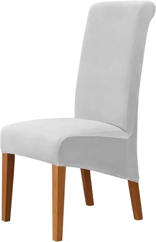 Miniatura 18 de Funda de terciopelo para silla de comedor, funda elástica para sillas grandes, fundas para sillas de respaldo alto (Bianco, paquete de 1)