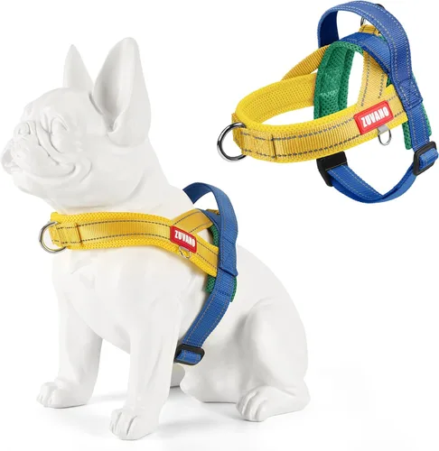 Miniatura 8 de Arnés ligero para perros pequeños, arnés reflectante de malla suave sin estrangulamiento con mango acolchado, pecho ajustable, arnés de hebilla