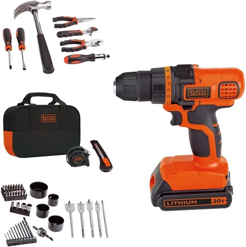 Miniatura 4 de BLACK+DECKER 20V MAX - Kit de herramientas para el hogar con taladro y aspiradora inalámbrica de mano Powerseries Extreme, Azul (LDX120PK & BSV2020G)