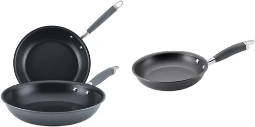 Miniatura 8 de Anolon Advanced Home - Sartenes antiadherentes anodizados duros (juego de 2 piezas, 10.25 pulgadas y 12.75 pulgadas, piedra lunar) y sartén