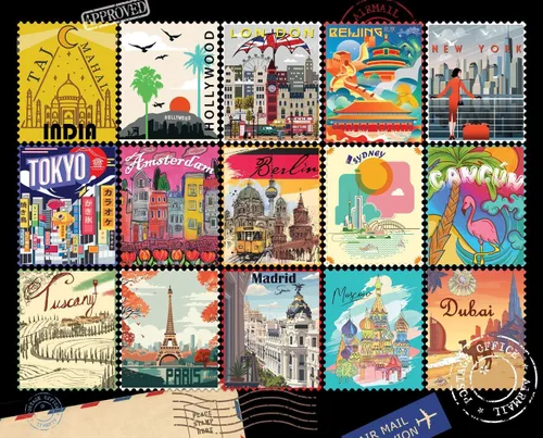 Miniatura 9 de Springbok Ir al cine rompecabezas de 1000 piezas para adultos con foto collage de carteles de algunas de las películas favoritas de América