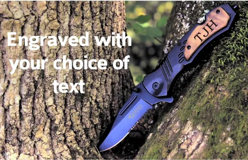 Miniatura 8 de Cuchillo de bolsillo personalizado de Palmetto Wood Shop - Cuchillo de bolsillo grabado con láser, regalo para hombres, cuchillo personalizado