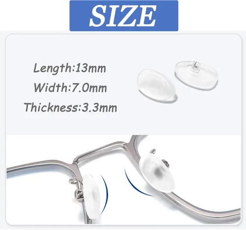 Miniatura 4 de 5 pares de almohadillas de silicona atornilladas para la nariz, almohadillas de repuesto suaves y antideslizantes para lentes de sol con tornillos
