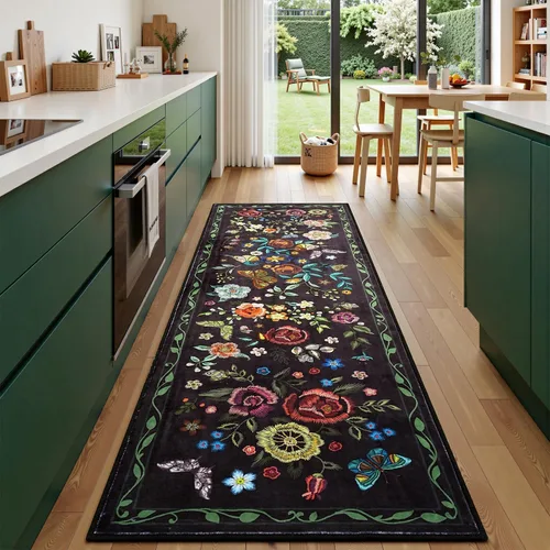 Miniatura 34 de Rugflix Alfombras de área de 8 x 10 pies para sala de estar, alfombra grande lavable, resistente a las manchas, pelo bajo, alfombra oscura moderna