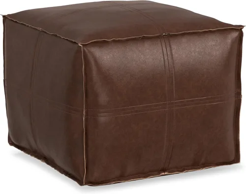 Miniatura 34 de SIMPLIHOME Grady Puf cuadrado – 18 pulgadas de ancho x 14 pulgadas de alto lana y algodón tejido a mano otomano en tono tierra, reposapiés Tono