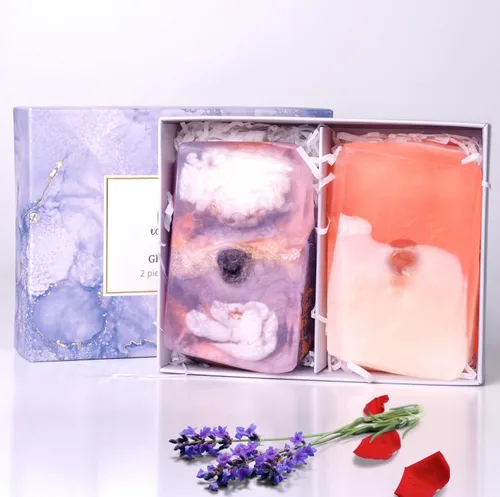 Miniatura 11 de Juego de jabón y bomba de baño de piedras preciosas, regalo relajante de spa para mujeres, juego de regalo para el día de la madre, 4 jabones