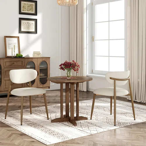 Miniatura 3 de MALOL Juego de 2 sillas de comedor, sillas de cocina con respaldo curvado con patas de metal y almohadillas antideslizantes, silla de comedor