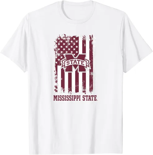 Miniatura 3 de Camiseta patriótica retro con bandera estadounidense de los Mississippi State Bulldogs, Negro