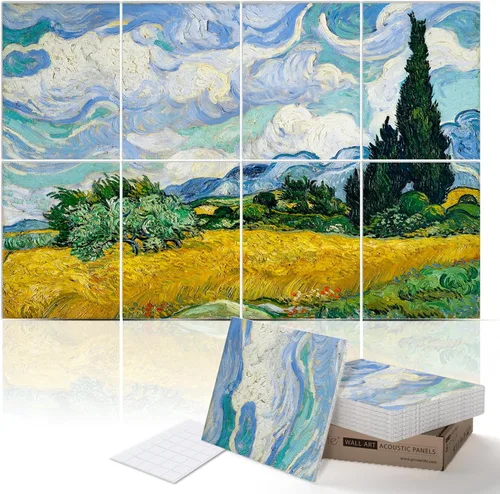 Miniatura 5 de PINWELIFE® Paneles acústicos para pared, paneles absorbentes a prueba de sonido, para el hogar y la oficina, amortiguadores decorativos absorbentes