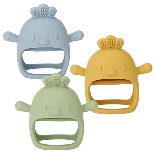 Miniatura 12 de Socub Juguetes de dentición de silicona para bebés de 3-6 y 6-12 meses, guante de dentición de silicona anti-caída sin BPA, juguetes para masticar