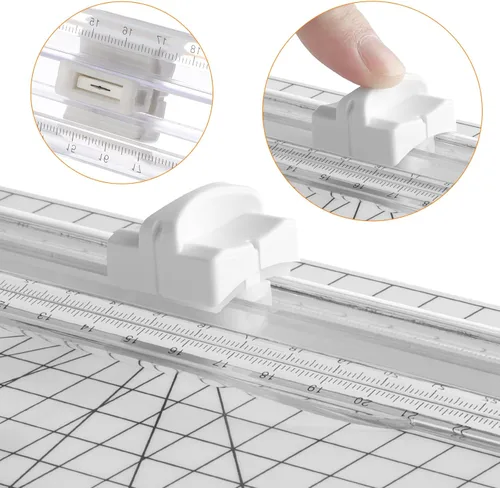Miniatura 2 de Firbon 5 Piezas Cuchillas de Repuesto Blancas con Diseño de Protección de Seguridad Automática para Cortadoras Recortadoras de Papel Blanco