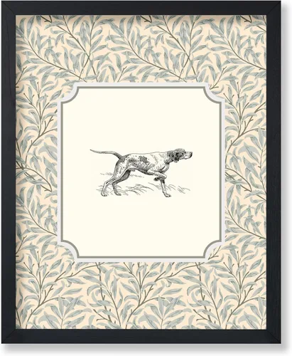 Poster Master Póster vintage de perro – Impresión retro de cachorro – Floral, pastel, animal, boceto, arte bohemio chic – Decoración estética de