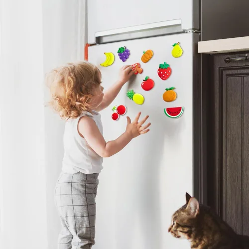 Miniatura 8 de Pegatinas de imán de PVC impermeable para refrigerador, diseño de frutas cortadas, fijación fuerte para fotos, notas y decoraciones