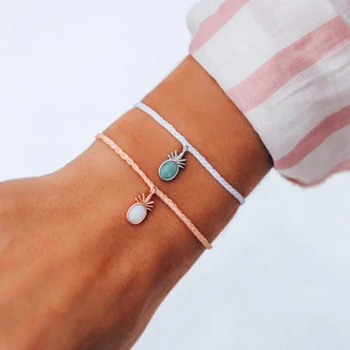 Miniatura 4 de Pura Vida Pulsera de brisa tropical de oro rosa o plata, impermeable, ajustable