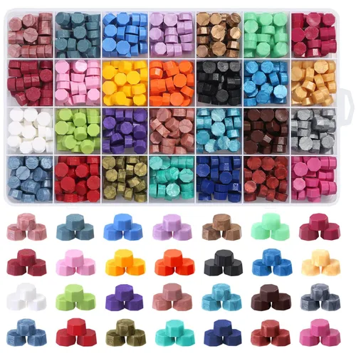 Miniatura 8 de Kit de 1456 cuentas de cera de sellado, sello de cera con letras, 56