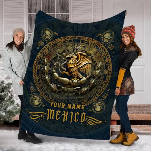 Miniatura 37 de Manta de México con nombre personalizado para hombres y mujeres, manta de bandera personalizable, regalo divertido, felpa mullida, suave microforro