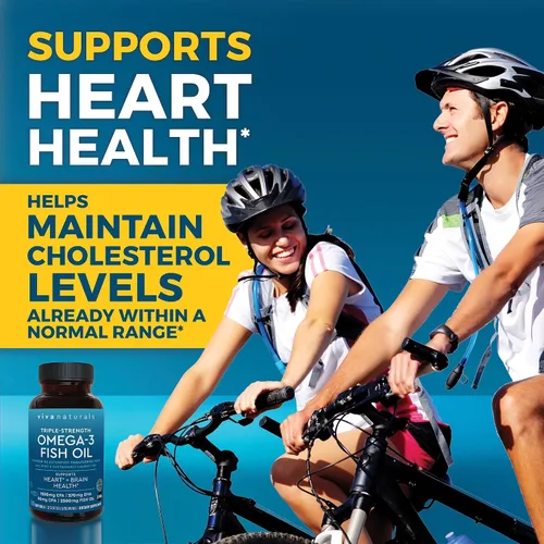 Miniatura 5 de Viva Naturals Aceite de Pescado Omega-3, Triple Fuerza, 2500 mg, 30 Cápsulas Blandas – Ácidos Grasos Omega 3 Re-Esterificados Incluyendo EPA, DHA