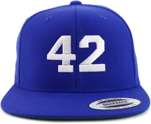 Miniatura 8 de Trendy Apparel Shop Gorra de béisbol bordada con pico plano bordado de hilo blanco número 42