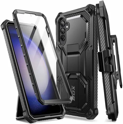 Miniatura 13 de i-Blason Armorbox - Funda para Samsung Galaxy S23 con soporte y clip para el cinturón, protector de pantalla integrado, 2 marcos frontales