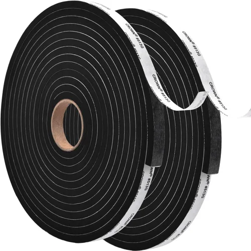 Burlete para puerta – Cinta adhesiva de espuma insonorizada para ventanas, 1/2 pulgada de ancho x 1/4 pulgadas de grosor, 2 rollos en total 33 pies,
