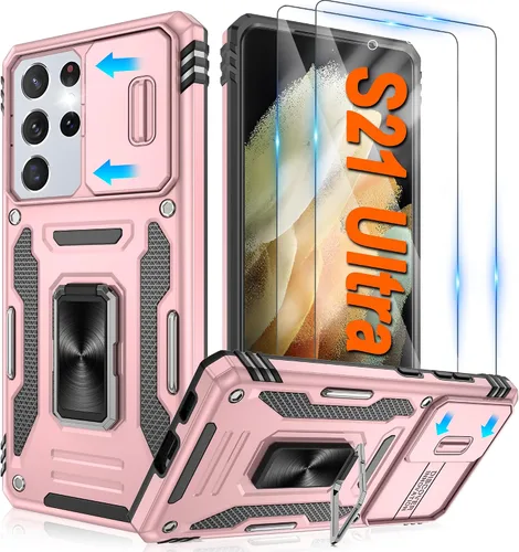 Miniatura 72 de Atump Funda para Motorola Moto G Play 2024 (4G) con [paquete de 2] protector de pantalla HD y cubierta para cámara deslizante, soporte de anillo
