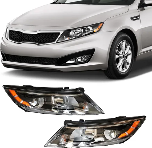 Miniatura 10 de Para faros halógenos de lado del conductor izquierdo 2014 2015 Kia Optima EX LX Proyector Carcasa negra sin DRL (Solo para modelo de EE. UU.)