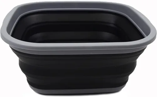 Miniatura 6 de SAMMART Tina plegable de 5.5 L (1.4 galones) - Tina plegable - Lavabo portátil - Tina de plástico que ahorra espacio (gris oscuro/negro, 1)